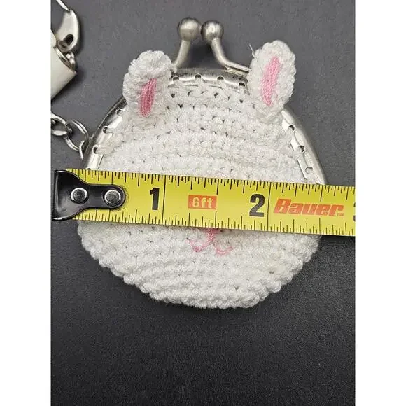 Hallmark Vintage Crochet Bunny Coin Purse Keychain - NWT - Picture 5 of 6